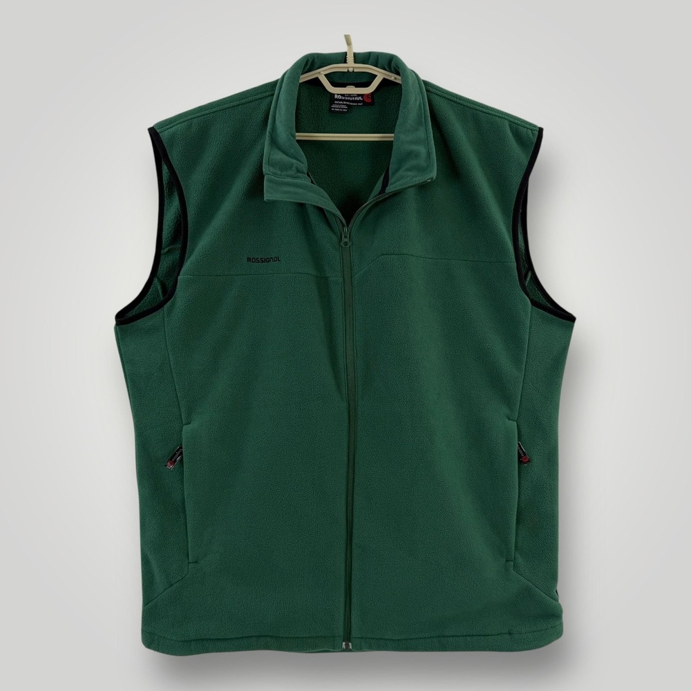 Rossignol Telluride Fleece Vest Mens 3XL Green Full Zip Ski Outdoor Hiking RM508